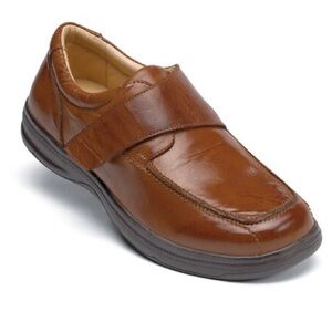 SureFit London Hook and Loop Moc Toe Leather Orthopedic Shoes 9.5 Wide